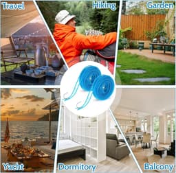 6-pack waslijn met haak, antislip waslijn, draagbare waslijn voor reizen, kamperen, huis, tuin en kamperen (5M) — thumbnail 5