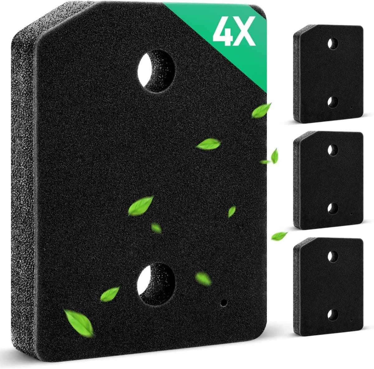 4 Stuks - Droogfilters geschikt voor Miele T1 - Droger Basisfilter - Droger Warmtepompdroger Filter - Sokkelfilter - Warmtewisselaar Sponsfilter - Pluisfilter voor Condensdroger - 210x155x30 mm - Zwart - Geschikt voor Droger Miele — afbeelding 1