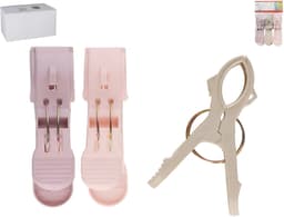 Gerimport handdoek knijpers - 6 stuks - pastel tinten - 8 x 6 x 12 cm - kunststof — thumbnail 2