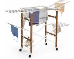 Inklapbaar verticaal kledingdroogrek op wielen Dreeyl InnovaGoods 38 Stangen