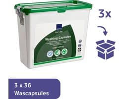 ABENA Duurzame Wascapsules voor Gekleurde en Witte Was 108 Stuks - Altijd De Juiste Dosering - Bevat geen geur- en kleurstoffen - Hoge Kwaliteit-, Gezondheids en Milieueisen