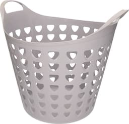 Flexibele wasmand - 26 liter - kunststof - grijs - D45 x H40 cm — thumbnail 2
