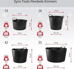 Synx Tools Flexibele emmer Wit wasmand 35 liter - Opbergmand - Wassorteerder - Wasmanden - Flexibele emmers - Wasmanden - Wasbox - Grote teil Wassen - Laundry Basket — thumbnail 2