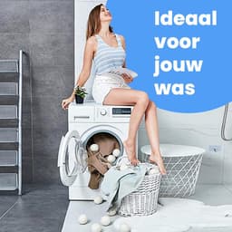 DRYQUICK Drogerballen- Wasbollen- Duurzaam Schapenwol - Herbruikbaar- 6 XL Wasballen Wit — thumbnail 3