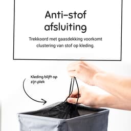 ByLara - Opvouwbare Wasmand - Op wieltjes met Handvat - Wasbox - Antraciet - 42L — thumbnail 3