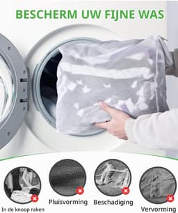 Wasnet voor de wasmachine - Mesh waszak met handvat en rits voor ondergoed en blouses - Set van 2, 40 x 50 cm, ideaal voor delicate kledingstukken en bescherming tijdens het wassen — thumbnail 5