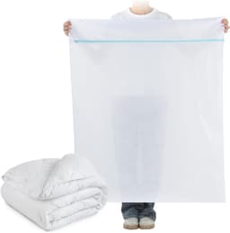 Grote Wasnet 90 x 110 cm van Polyester | Robuuste Waszak met Rits | Scheurvast voor Dekens, Truien en Beddengoed — thumbnail 1