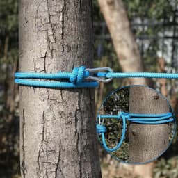 Waslijn 15 m, 8 mm polypropyleen touw, sterk veelzijdig waslijn met zinklegering, karabijnhaak voor wasdroger tuin, camping, blauw — thumbnail 5