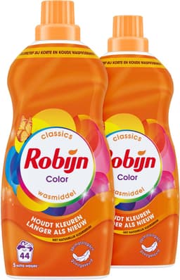 Robijn - Vloeibaar Wasmiddel - Klein & Krachtig - Color - 2 flessen - 88 wasbeurten - Voordeelverpakking — thumbnail 2