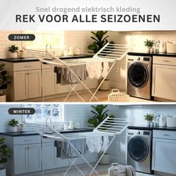 DYVNS® Droogrek Inklapbaar - Droogtoren met Verwarming - Verwarmd Drogen - Wasrek — thumbnail 2
