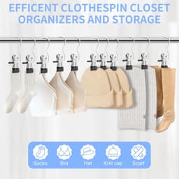 30 Pack Zware Wasknijpers - Kledinghaken voor Kast - Multifunctionele Hangklemmen voor Broek, Handschoenen, Sokken, Handdoeken en Reistassen — thumbnail 3