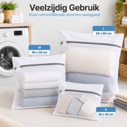 Waszakken Set - Fijnmazige Wasnetjes Met Ritssluiting - Bescherm Je Kleding Tijdens Het Wassen - Voor Lingerie, BH En Delicate Was - 3 Stuks Wit — thumbnail 2