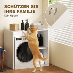 Kast boven de wasmachine-badkamerorganizer boven het toilet met open opbergvakken voor de badkamer-wit — thumbnail 5