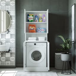 Roomart ATLANTIC-V Wasmachine Ombouwkast 70x191 cm met Bovenkast - Wit — thumbnail 5