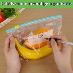 Hersluitbare Diepvrieszakken - Transparant - 45 Stuks - Vriesbestendige Pe-zakken met Ritssluiting - Voor Voedselopslag — thumbnail 2