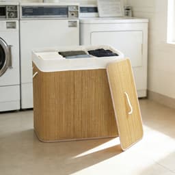 Wasmand 60x40x60cm Bruin Bamboe Wasmand Opbergmand Speelgoedmand Stevig en duurzaam Praktisch en mooi Eenvoudig schoon te maken Geschikt voor slaapkamer en badkamer — thumbnail 4