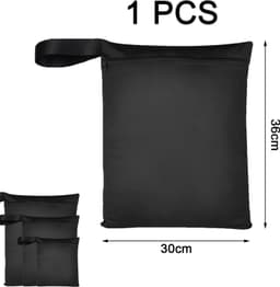 Waszak - Zwart - 36 x 30 cm - Waterdichte Herbruikbare Tas met Ritssluiting - Voor Fitness en Zwemmen — thumbnail 5