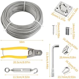 Waslijn Set - Roestvrij Staal - 3 mm - PVC Gecoat - Voor Buiten Gebruik — thumbnail 3