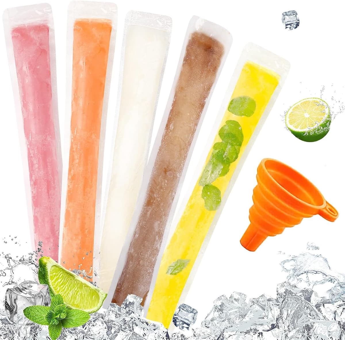 Plastic IJszakken - Transparant - 5,5 x 28 cm - Herbruikbare IJs-lollyvormen - Voor Snacks en Dranken — afbeelding 1