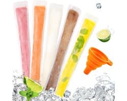 Plastic IJszakken - Transparant - 5,5 x 28 cm - Herbruikbare IJs-lollyvormen - Voor Snacks en Dranken