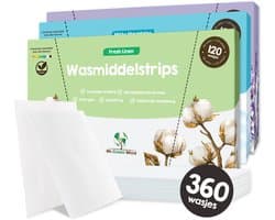 Proefpakket Wasstrips ECO 360 Wasbeurten in 3 Geuren Wasmiddeldoekjes Wasvellen Wasmiddel Voordeelverpakking incl. wasverzachter wasdoekje