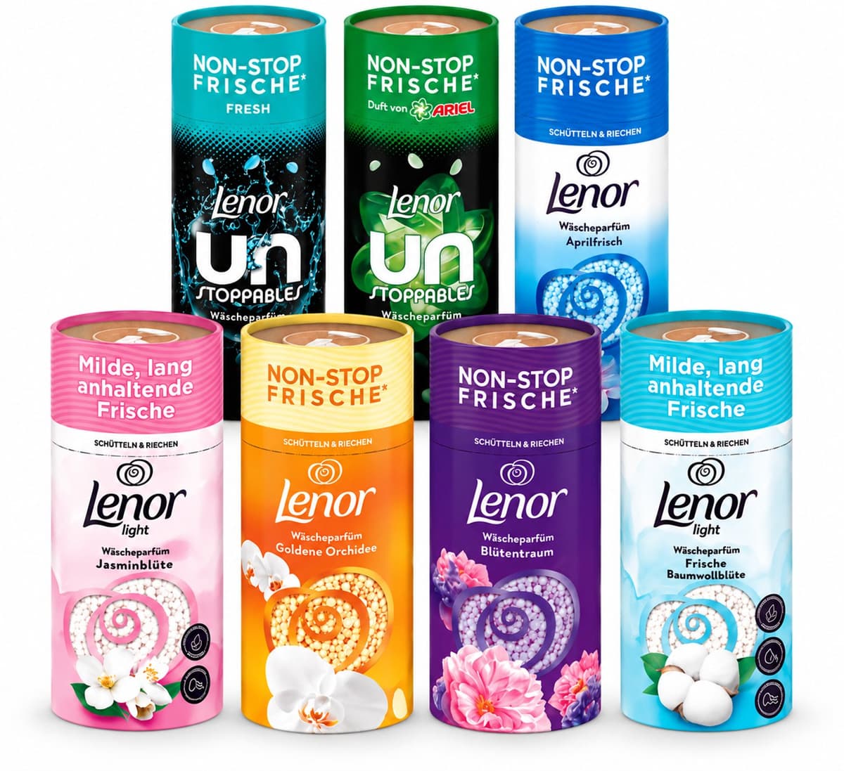 Lenor Unstoppables Wasparfum Geurparels – 7 x 155g – Diverse Geuren – Langdurige Frisheid — afbeelding 1