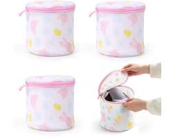 Waszak – Set van 3 – 15 x 16 cm – Wasnet – Lingeriewaszak – Wasnet voor bh's – Waszak – Ophangbaar – Machinewasbaar – Lichtgewicht – Draagbaar – Waszak van mesh – Geschikt voor ondergoed, sokken, enz.