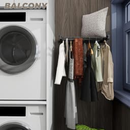 Folding Stainless Steel Drying Rack Balcony Tumble Dryer Extendable for Balcony - ShopVlot — thumbnail 5
