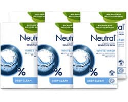 6 x Neutral – Waspoeder – Wit Parfumvrij – 18 wasbeurten - Voordeelverpakking - 6 stuks