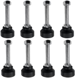 M12 schroefdraad machinevoeten - Nylon vaste voetjes - Elektrische voetjes - Stelvoeten - Maximaal draagvermogen 40 kg - Nylon + koolstofstaal - Diameter 40 mm - Verpakking van 8 - Zwart — thumbnail 2