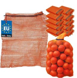 Ritselzakken Set - Opbergzakken voor Groenten - Aardappelopslag - Ademend Polypropyleen - 35x50 cm - Oranje — thumbnail 1