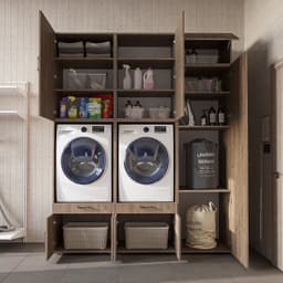 Roomart SERIE 3 Wasmachine Ombouwkast 194x240 cm - Dubbele Kast met Hoge Kast 60 - Eiken — thumbnail 3