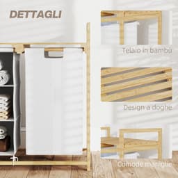 Opbergkast - Wasmand - Vuilewasmand - Make up opbergrek - Sokken opbergzak - Met opbergzak - Met handvat - Grote capaciteit - Geventileerd - Opbergtassen accessoires - Geschikt voor wasruimte, balkon, hal (bruin, 70*70cm) — thumbnail 2