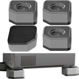 Anti-vibratie voetjes voor wasmachine en droger, rubberen blokken voor geluidsreductie, 9 x 9 x 4.5 cm, trillingsdemping en antislip functie — thumbnail 1