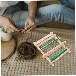 1set Houten Weefraam Draagbare Weefmachine Voor Beginners Handgemaakt Weefgereedschap Voor Creatieve Weefsels Ambachten Geschikt Voor Jongeren Volwassenen — thumbnail 5