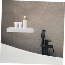 1set Wandrek Voor Keuken Badkamer Plakbare Opslagplank Zonder Boren Ruimtebesparende Organizer Voor Badkamer Keuken Elegante Wandmontage Met Grote Capaciteit — thumbnail 4