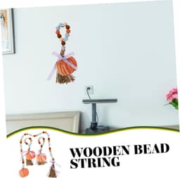 1set Herfst Houten Kralen Slinger Met Tassel Pompoen Pendant Decoratie Voor Wand Boerderij-thema Voor Thuis Keuken Decoratie — thumbnail 4