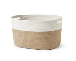 Gocolife - Wasmand - 71L – Opvouwbaar – Beige/Wit – Katoen – XXL – Multifunctionele - Opbergmand