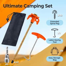VHV - Tentharingen - 12 Stuks - Stevige grondankers met schroefdraad - Grondpennen voor bos, weiden en rotsen - camping - kamperen — thumbnail 4