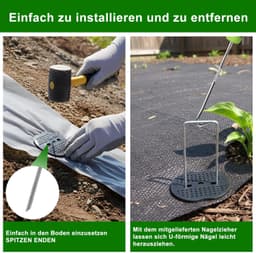100 U-vormige Grondankers met Schijven voor Tuin en Laan — thumbnail 2