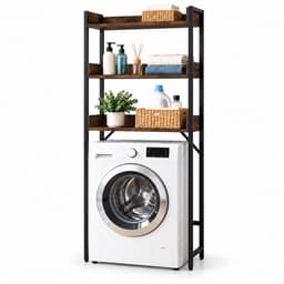Wasmachine kast - 166x63x25 cm - bruin-zwart — thumbnail 1