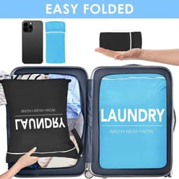Waszakken, 55 x 45 cm, waterdichte vuilwaszak, reizen, opvouwbare waszak met ritssluiting en handvat, wetbag, groot, voor zwemmen, fitness en camping — thumbnail 5