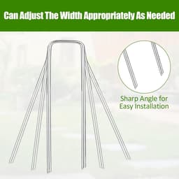SnelShoppen - Ground Anchors Set van 100 - U-vormige Grondankers van Gegalvaniseerd Staal - Professionele Tuinnaalden voor Tuin, Camping en Bouw - Hea — thumbnail 3