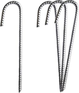 SnelShoppen - Ground Anchor Trampoline 30 cm, 4 Stuks Grondpinnen, Gegalvaniseerd Staal, J-vormige Grondankers, Tentpinnen met Hamerpunt voor Tenten, — thumbnail 1