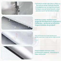Hoesje voor wasmachine en droger voor buitengebruik, waterdicht, dikke wasmachinehuls, betere binnenkant, UV-bestendig, stofafweerend — thumbnail 5