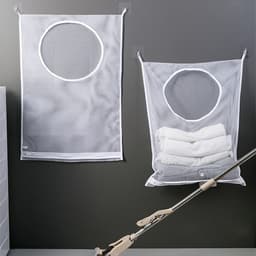 Hanging Laundry Basket voor het ophangen van wasgoed, praktische waszak voor slaapkamer en badkamer (Wit) — thumbnail 3
