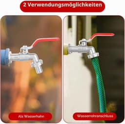 Kogelkraan voor regenton 3/4 inch messing — thumbnail 3