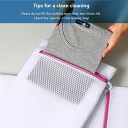 Duurzame Waszakken Set van 2, Mesh met Rits voor Kleding, Reizen en Bescherming van Kledingstukken (3 Maten), M 40 x 50 cm — thumbnail 2