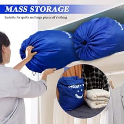 Grote Vouwbare Waszak 120L voor Vuile Kleding - Ideaal voor Thuis en Reizen - Duurzame Opbergoplossing in Donkerblauw — thumbnail 3