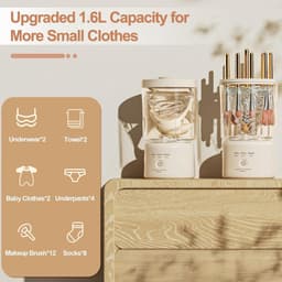 Oplaadbare draagbare mini wasmachine crème, reinigt ondergoed, kleine kleding en make-upkwasten, voor thuis, hotel, reizen en camping — thumbnail 3